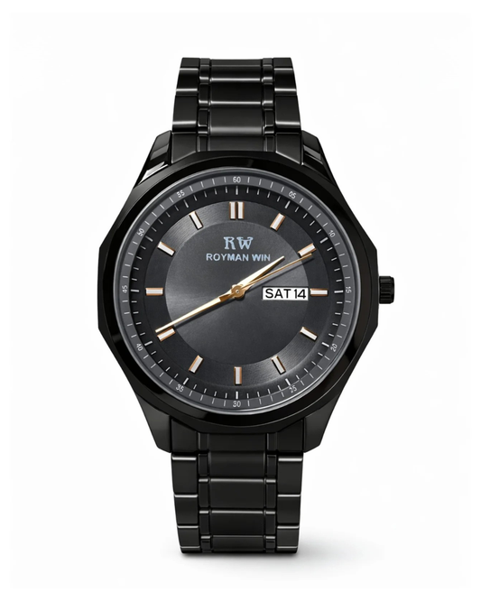 ROYMAN WIN RW-9001 Black Stainless Steel Link Watch