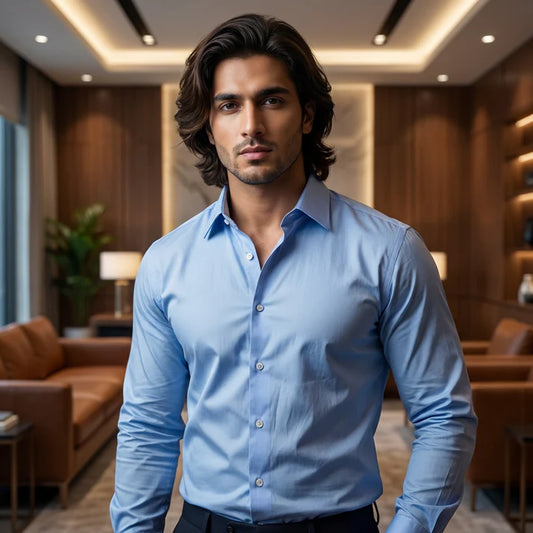 Sky Blue Slim Fit Shirt ( SB 5)