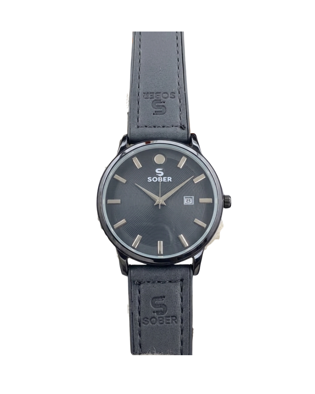 Sober Men's Artisan Series Leather Strap Blue Gray Analog Watch