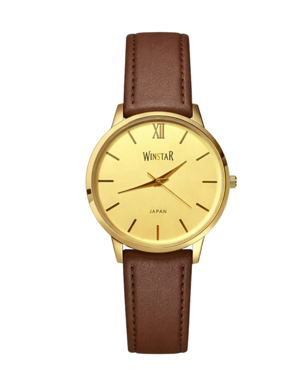 WINSTAR F3611L Golden Leather Japan Movement Watch