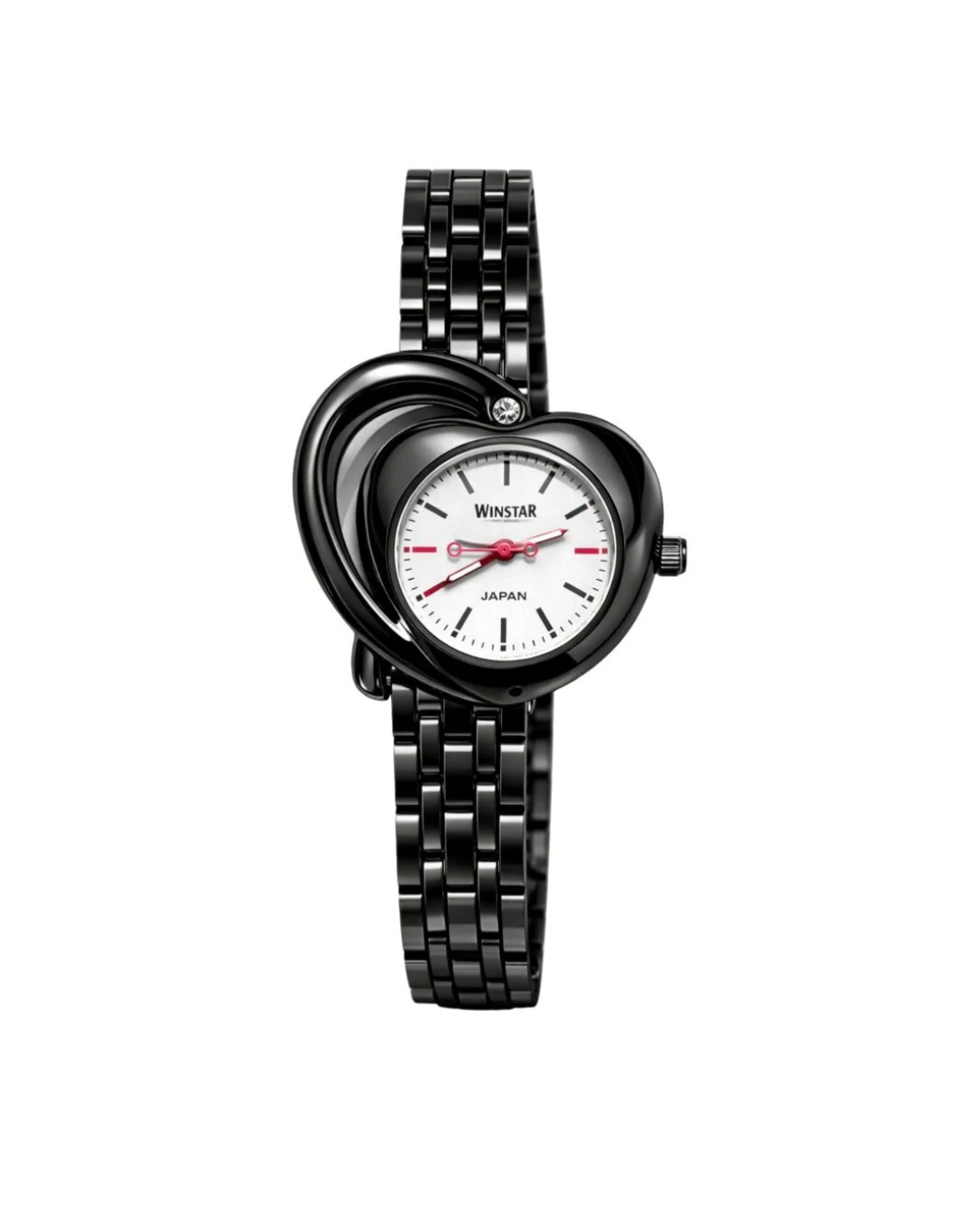 WINSTAR WS-5019 Ladies Black & White Stainless Steel Watch