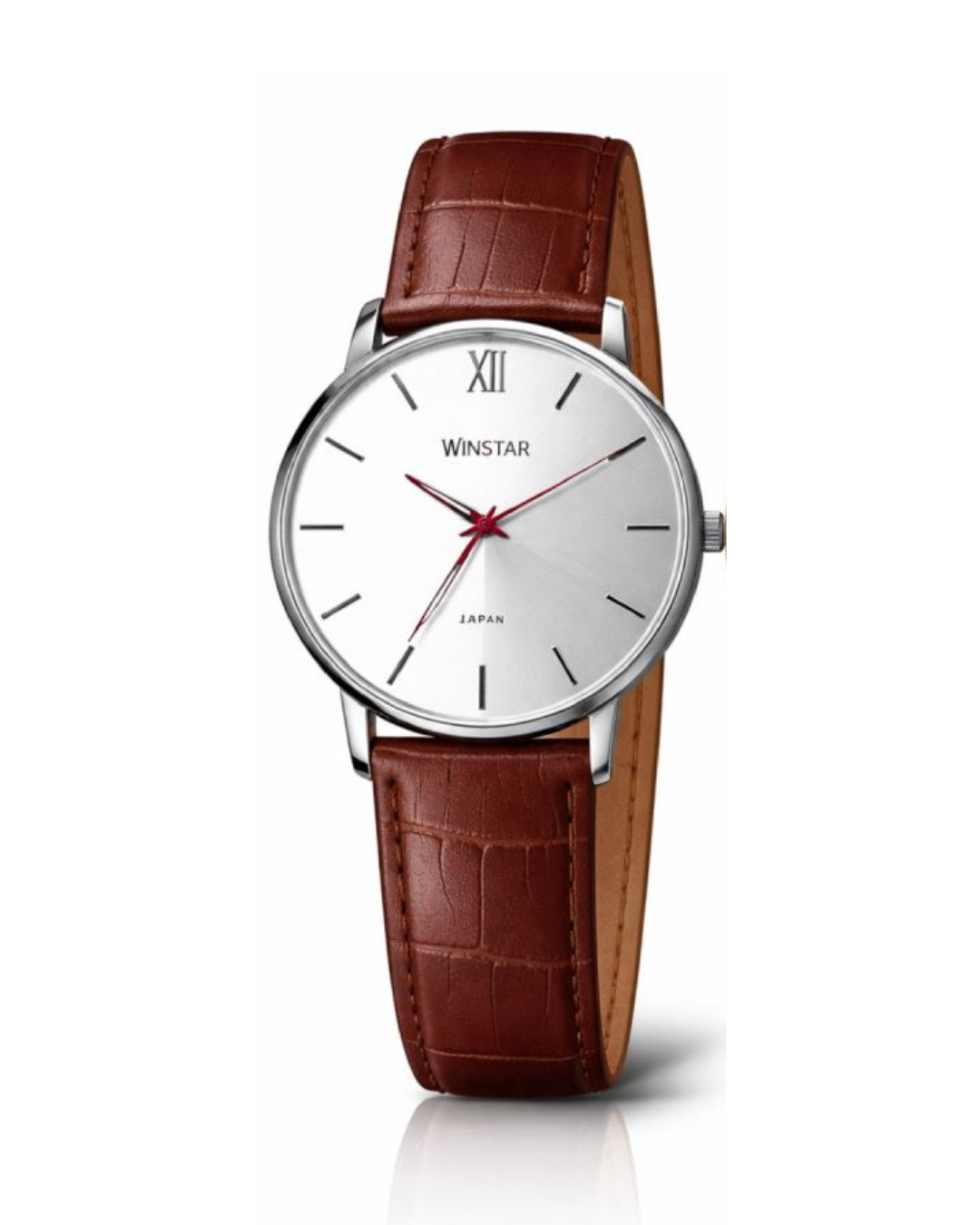 Winstar Premium IPG Plated Case Luxury White Brown Watch