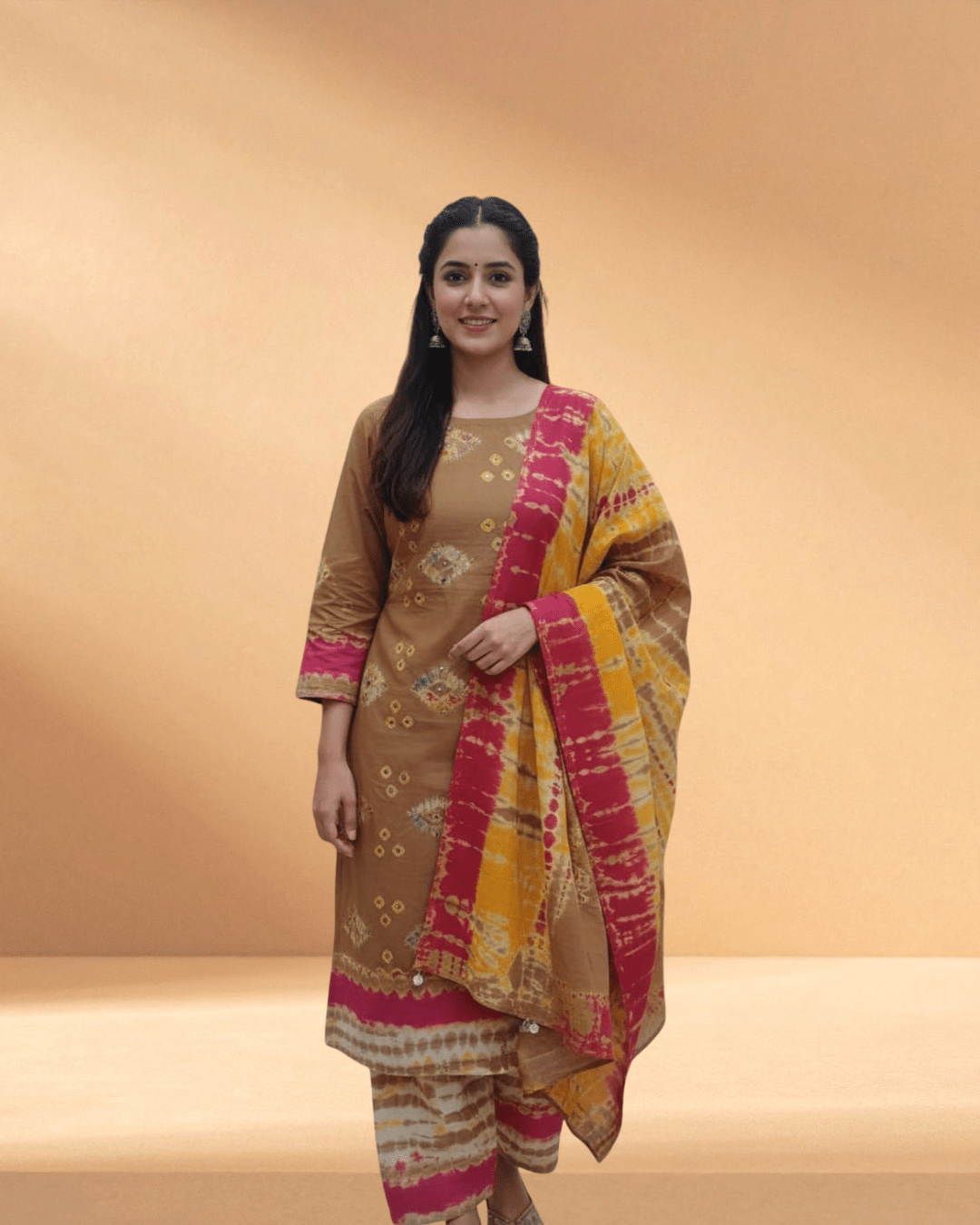 Kar Chupi Spiced Ochre Luxury Hand - Worked 3 - Piece - Bangladesh Business Club