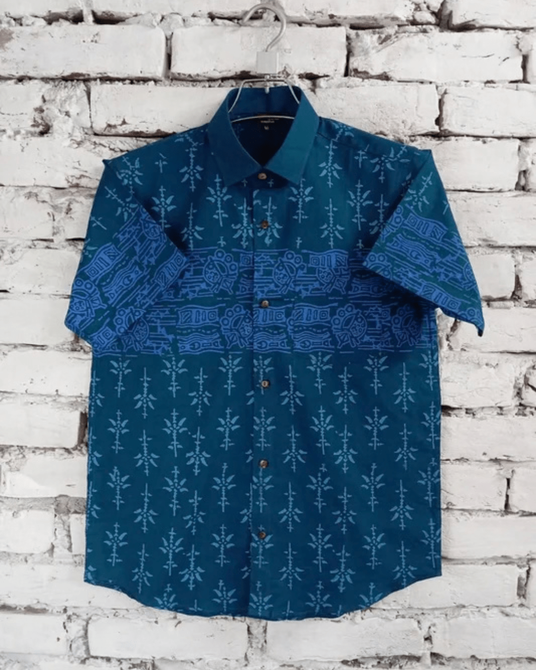 Premium Deep Teal Heritage Abstract Shirt - Bangladesh Business Club
