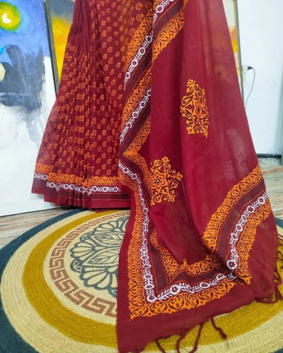 Premium Ivory Heritage Motif Shari - Bangladesh Business Club