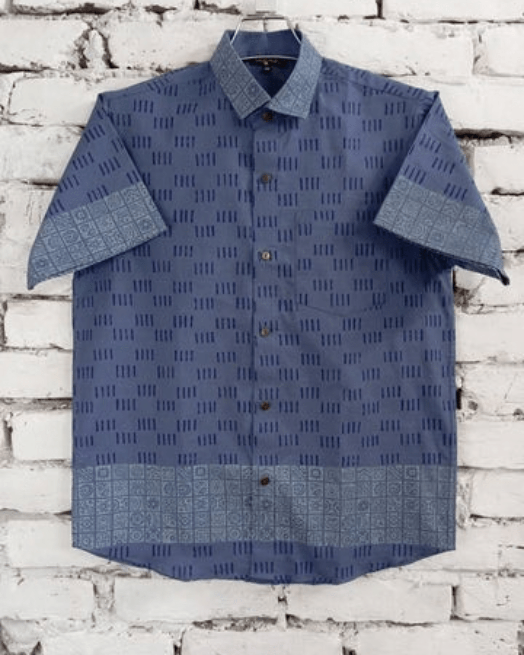 Premium Slate Indigo Heritage Mosaic Shirt - Bangladesh Business Club