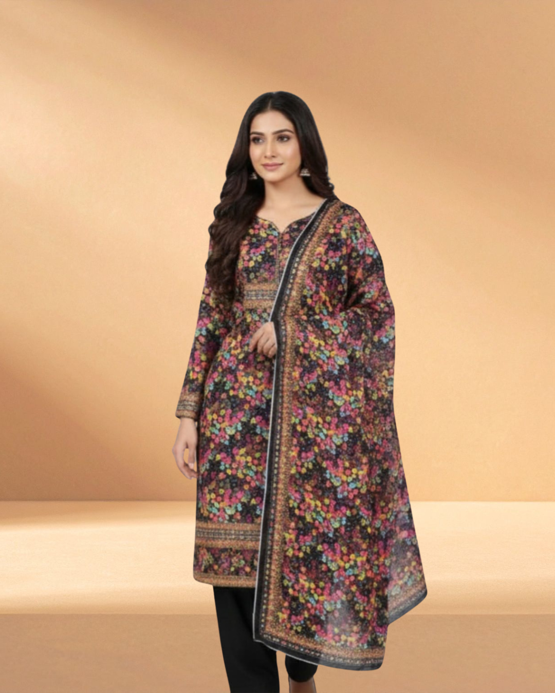 Digital Jam Jam Stone Mocha Luxury Printed 3-Piece