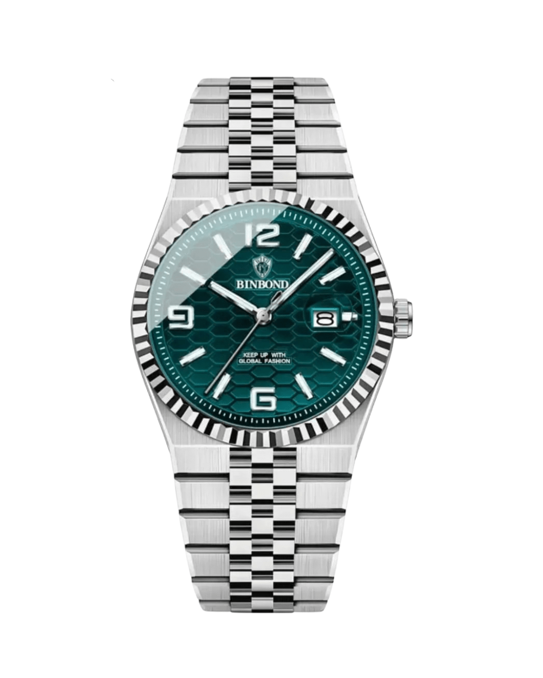 BINBOND B102 Blue Rhombus Mirror Dial Men's Watch