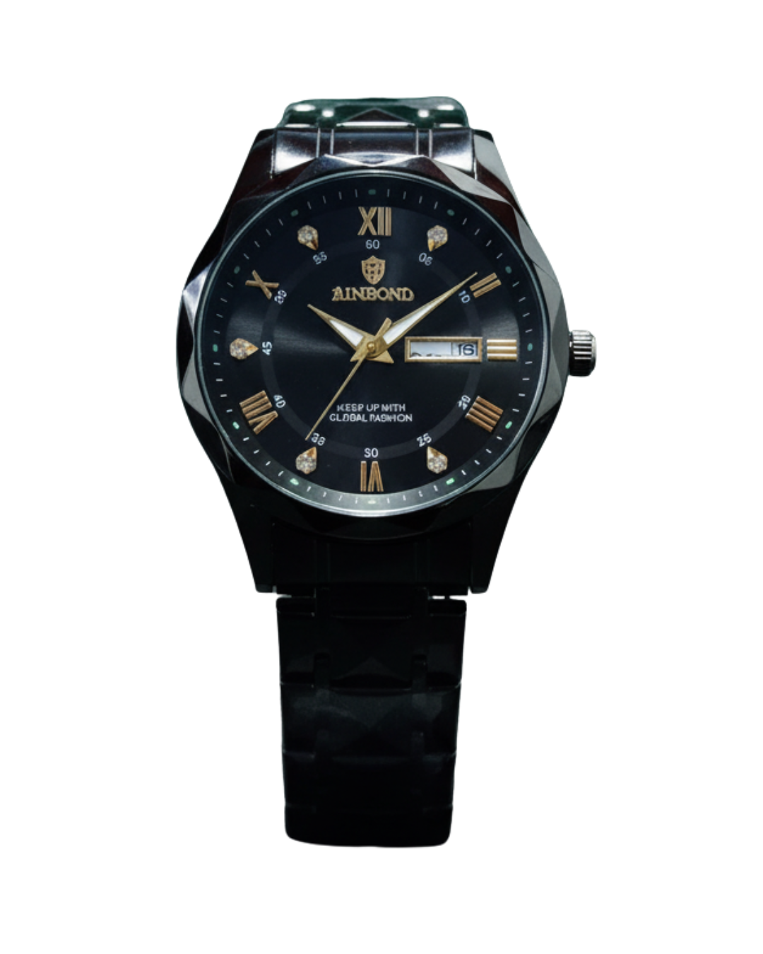 BINBOND MT-13720 Men's Black Stainless Steel Elegant Watch