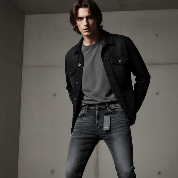Charcoal Denim Jeans - Slim Straight 1