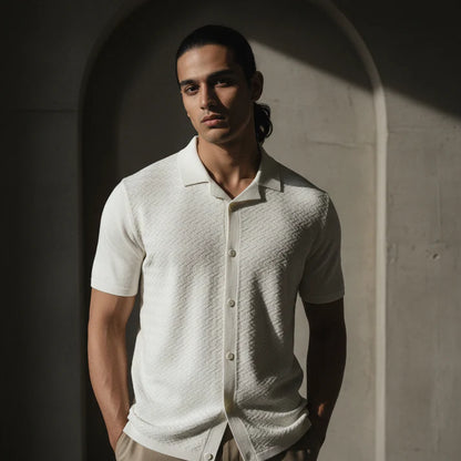 Creamy ZIG ZAG - KNITTED TEXTURE Cuban 1