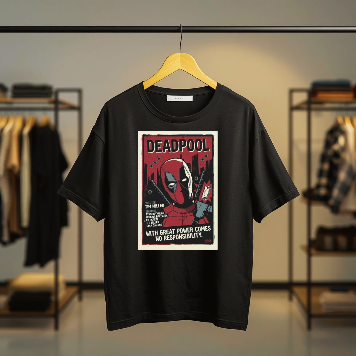 Deadpool Graphic Black T-Shirt