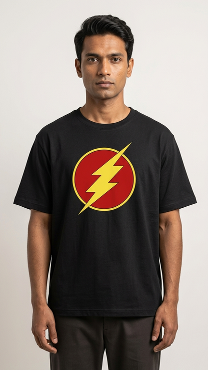 The Flash Lightning Logo Graphic Black T-Shirt
