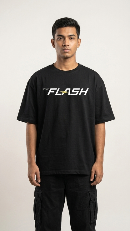 The Flash Lightning Logo Graphic Black T-Shirt