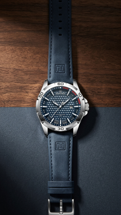 NAVIFORCE NF8023 Premium Genuine Leather Luxury Men’s Watch_Blue