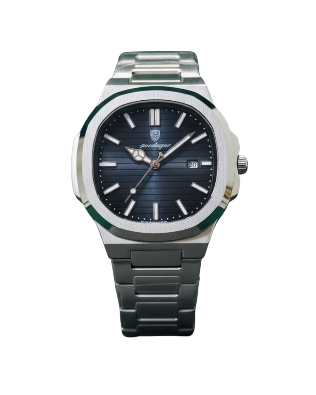 POEDAGAR 922 Nautilus Series - Premium Gradient Dial Men's Watch_Whitish Black