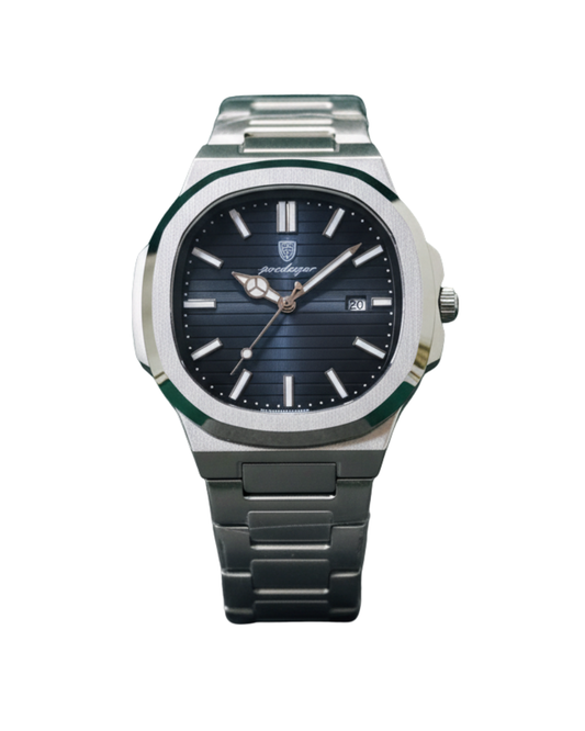 POEDAGAR 922 Nautilus Series - Premium Gradient Dial Men's Watch_Whitish Black