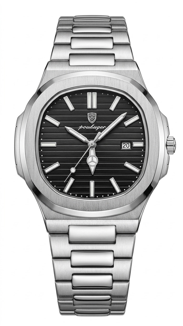 POEDAGAR 922 Nautilus Series - Premium Gradient Dial Men's Watch_Black