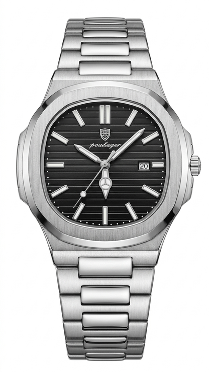 POEDAGAR 922 Nautilus Series - Premium Gradient Dial Men's Watch_Black