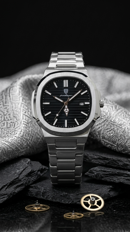 POEDAGAR 922 Nautilus Series - Premium Gradient Dial Men's Watch_Black