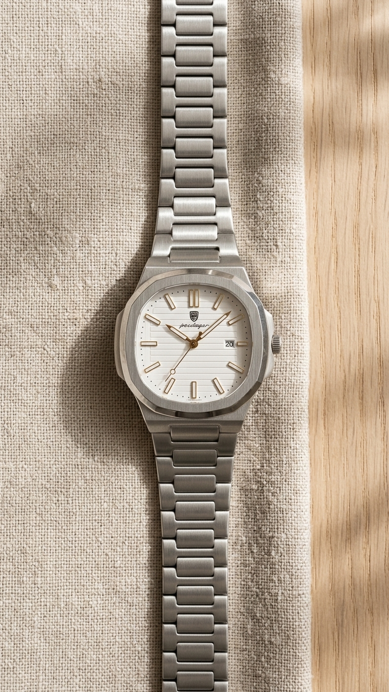 POEDAGAR 922 Nautilus Series - Premium Gradient Dial Men's Watch_White