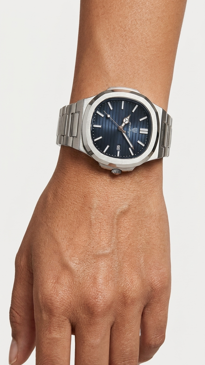 POEDAGAR 922 Nautilus Series - Premium Gradient Dial Men's Watch_Whitish Black