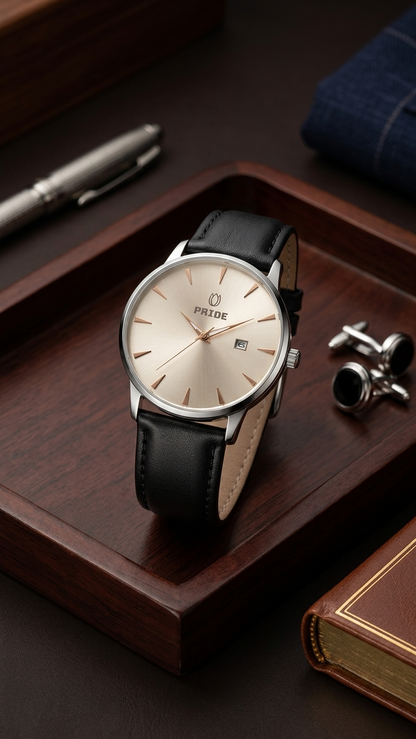 PRIDE_MT-A3898_Legacy_Edition_-_Premium_Men_s_Leather_Watch_Cream Dial & Black Dial