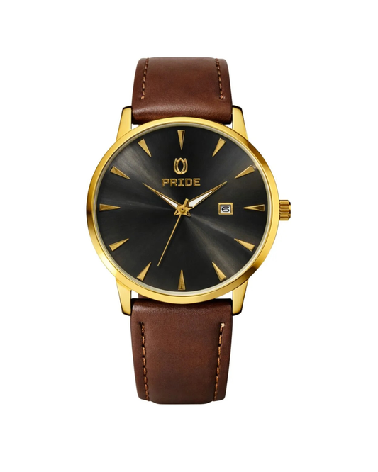 PRIDE_MT-A3898_Legacy_Edition_-_Premium_Men_s_Leather_Watch_Black dial & brown bar