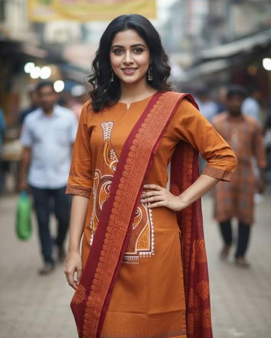Premium Terracotta Amber Three-Piece