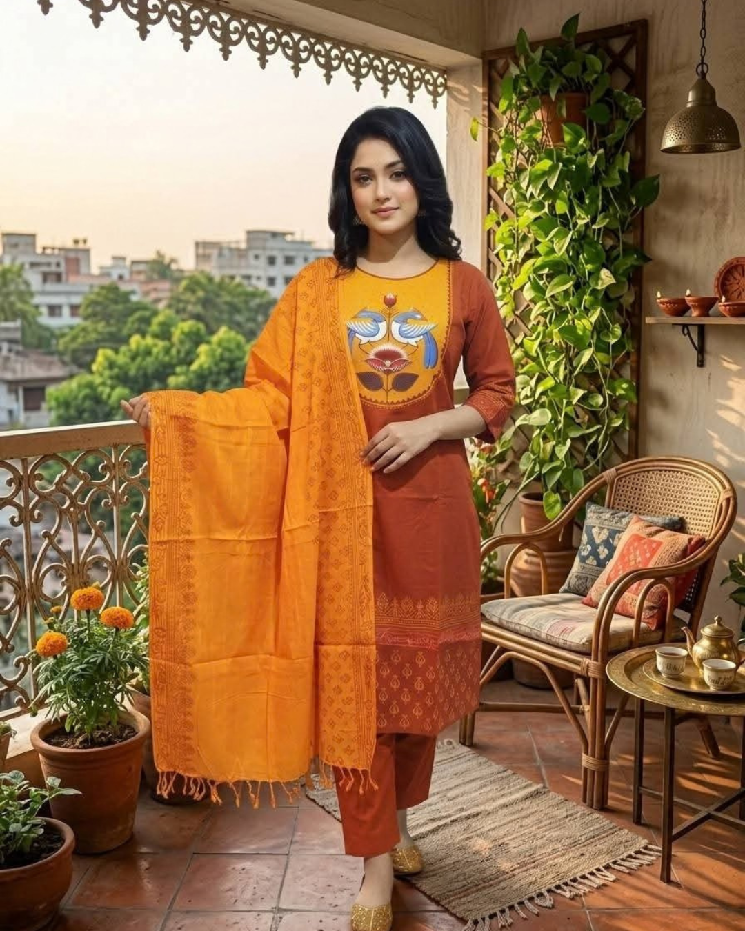 Premium Terracotta Clay Heritage Three-Piece