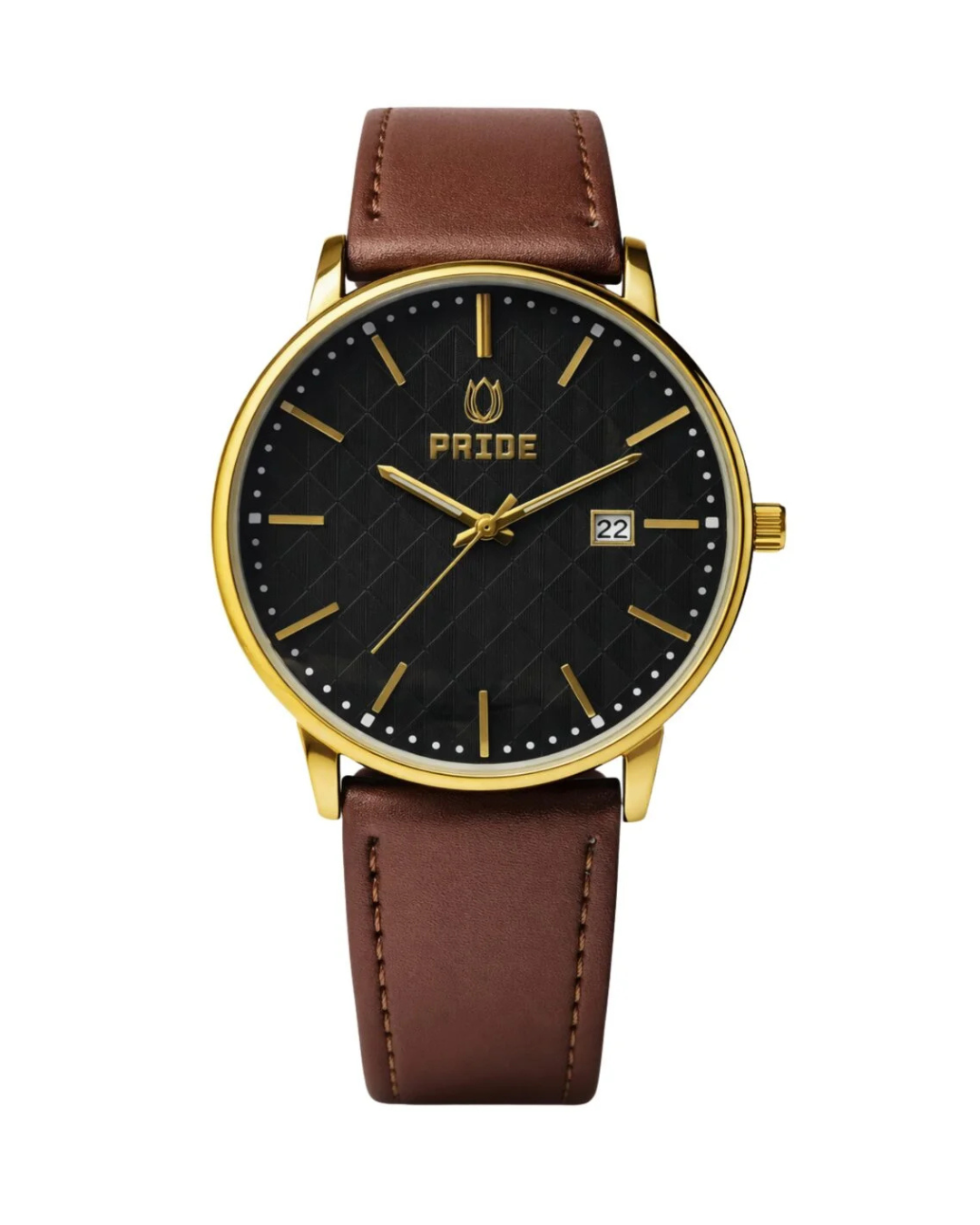 Pride MT-A3861 Classic Chocolate Black Men's Watch with Brown Leather Strap