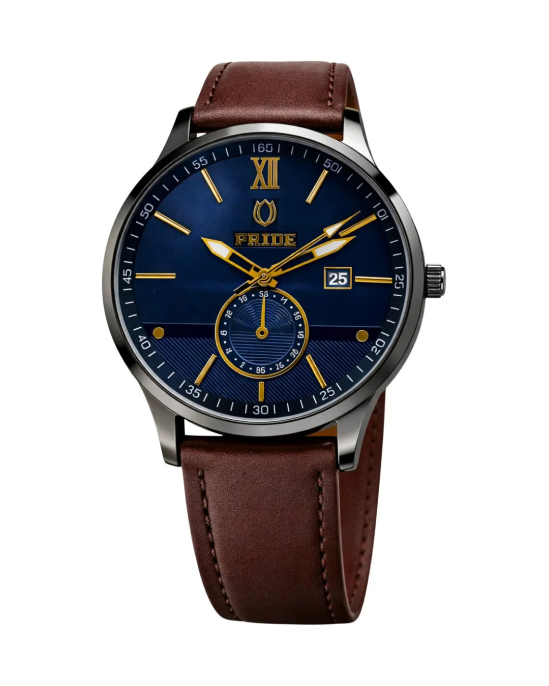 Pride MT-A3863 Blue Men's Watch with Black Leather Strap and Japan Movement