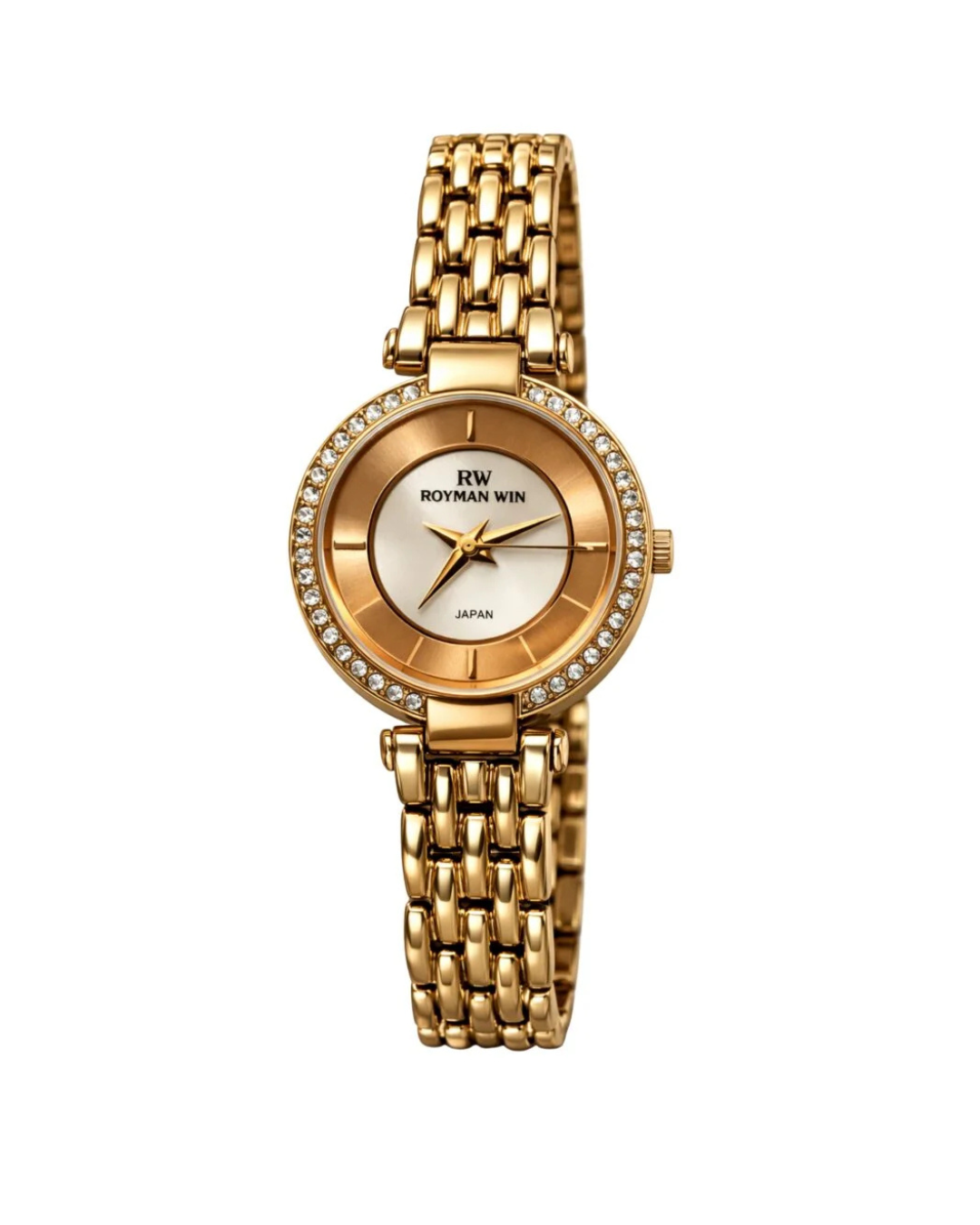 ROYMAN WIN RW-8001 Women's 18K Gold Plated Golden Chain Watch