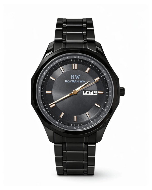 ROYMAN WIN RW-9001 Black Stainless Steel Link Watch