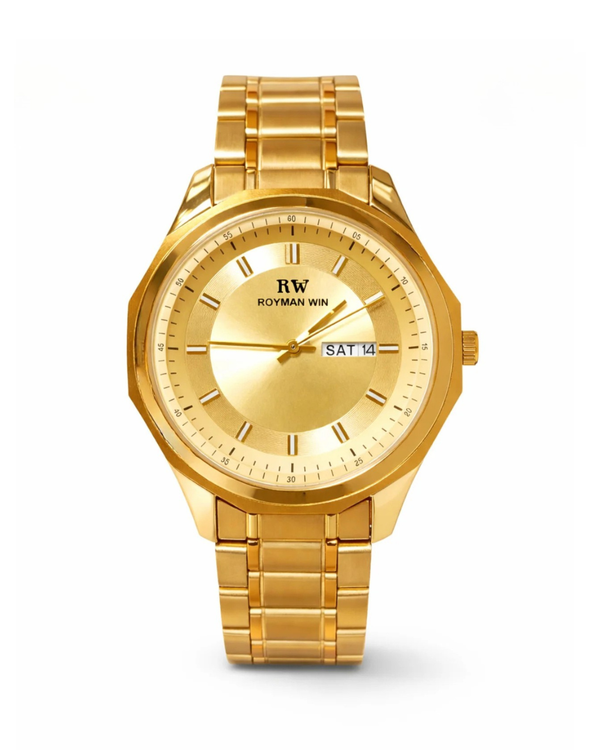 ROYMAN WIN RW-9001 Golden Stainless Steel Link Watch