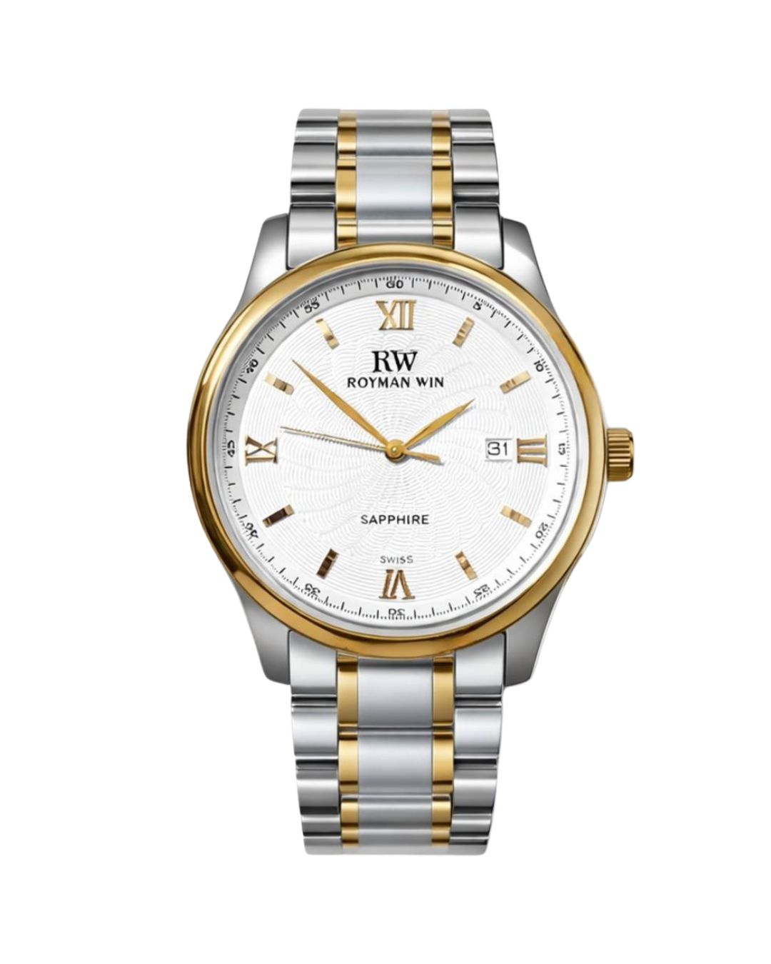 ROYMAN WIN RW-9001 Golden White Luxury Quartz Watch