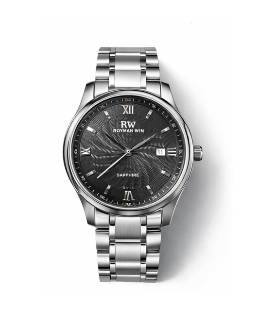 ROYMAN WIN RW-9001 Silver Black Luxury Quartz Watch
