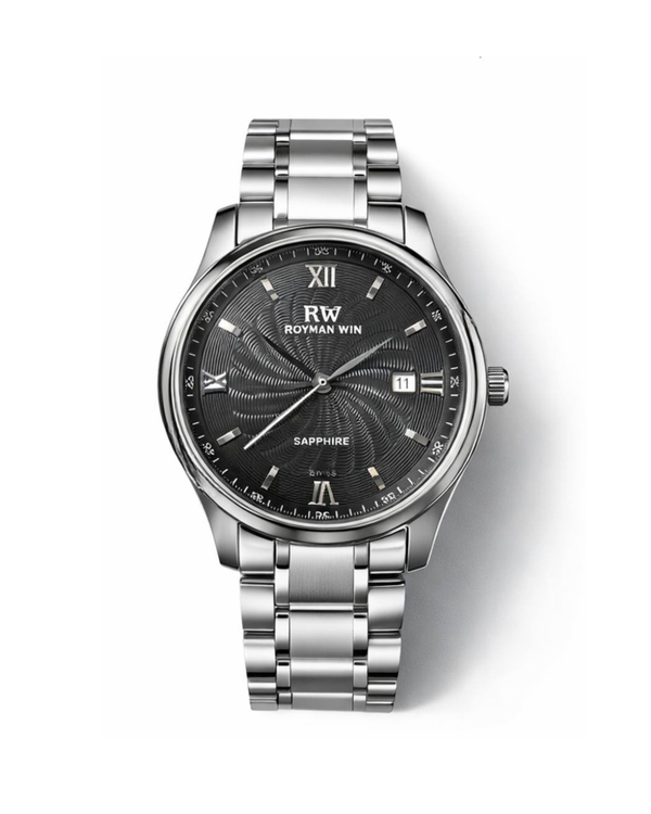 ROYMAN WIN RW-9001 Silver Black Luxury Quartz Watch