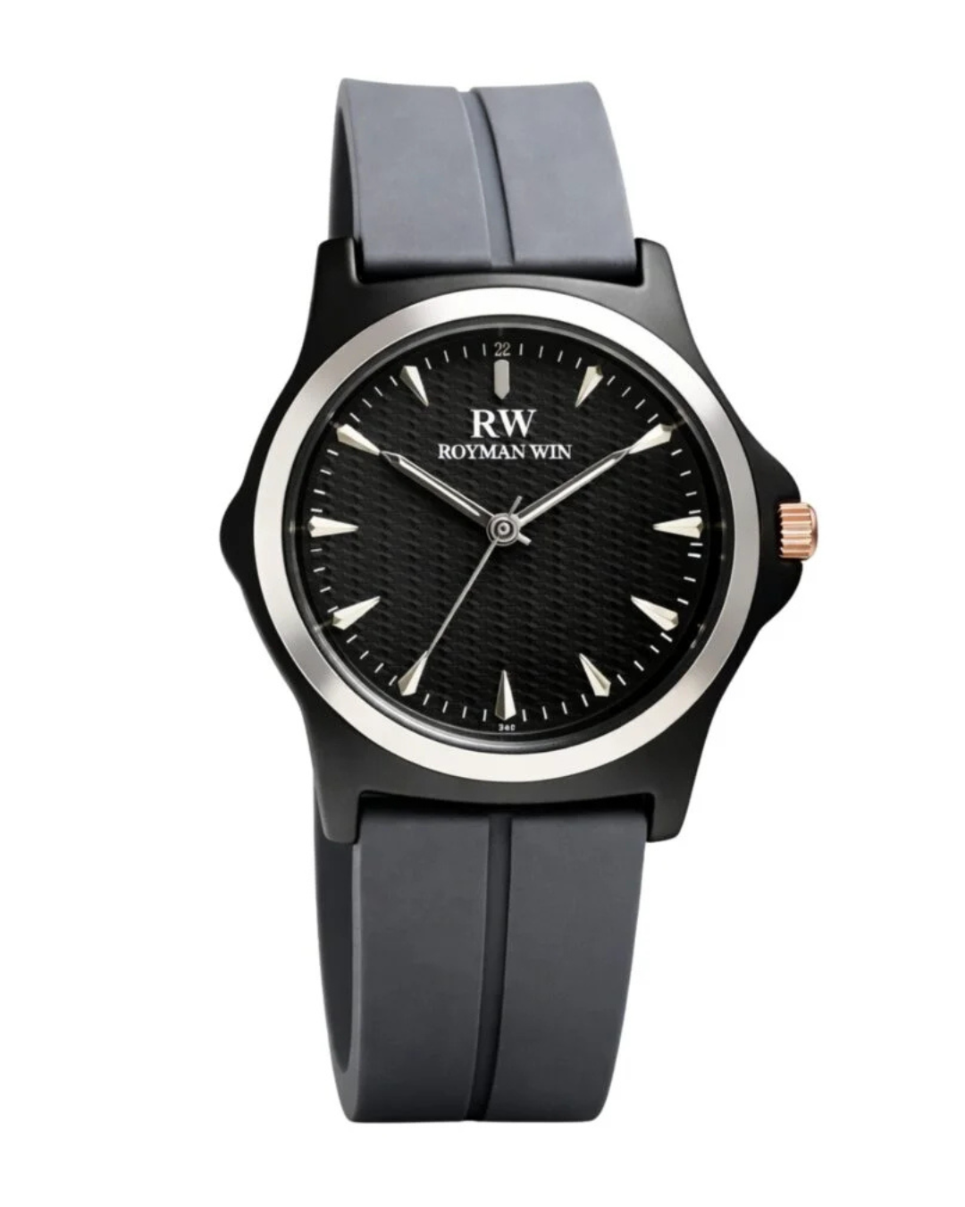 ROYMAN WIN RWB-1001 100% Waterproof Men's Watch with Black  Dial  and Gray Band   