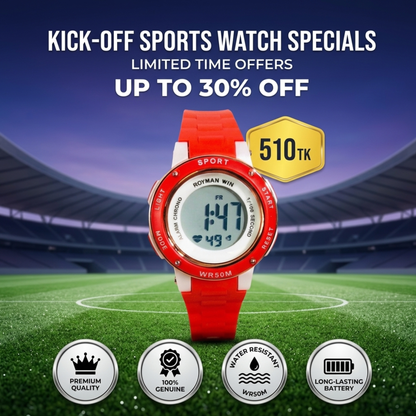RoymanWinSportDigitalWatch_RedSiliconeStrapWR50M_R