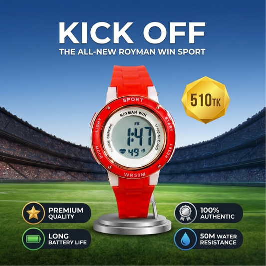 RoymanWinSportDigitalWatch_RedSiliconeStrapWR50M_R