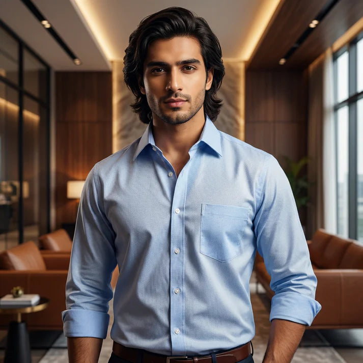 Sky Blue Regular Fit Shirt -SB4 2