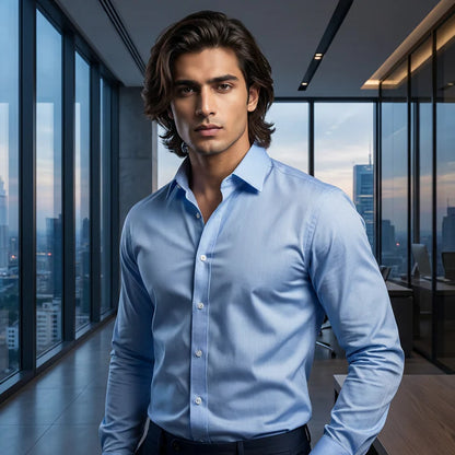 Sky Blue Slim Fit Shirt ( SB 5) 3