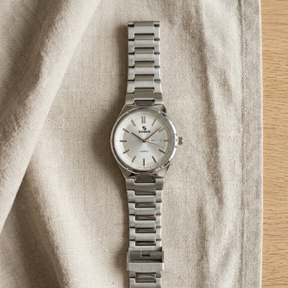 Sober Heritage Series - Men's Stainless Steel Day and Date Watch