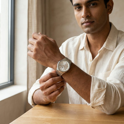 Sober Heritage Series - Men's Stainless Steel Day and Date Watch