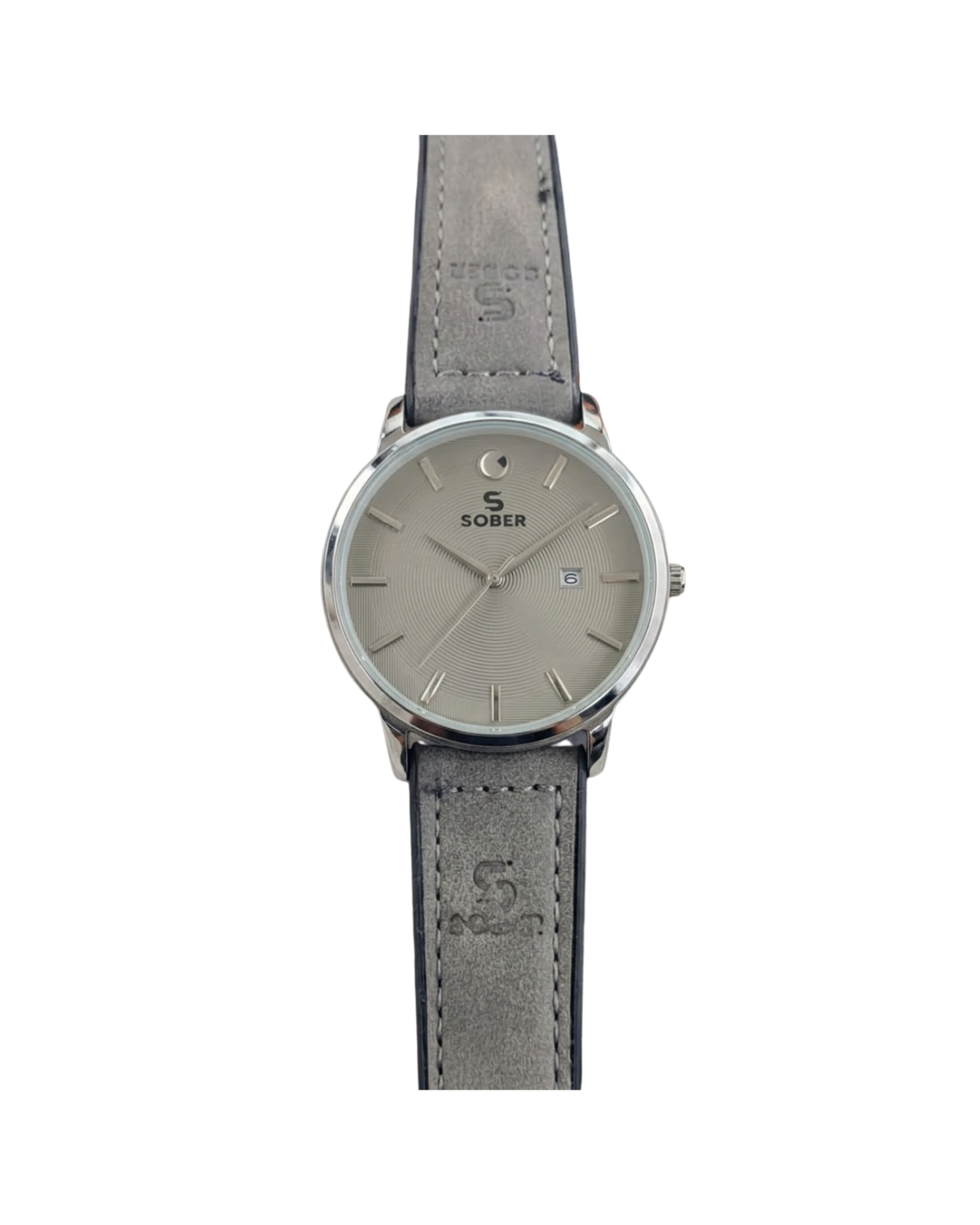 Sober Men's Artisan Series Leather Strap Taupe Gray Analog Watch