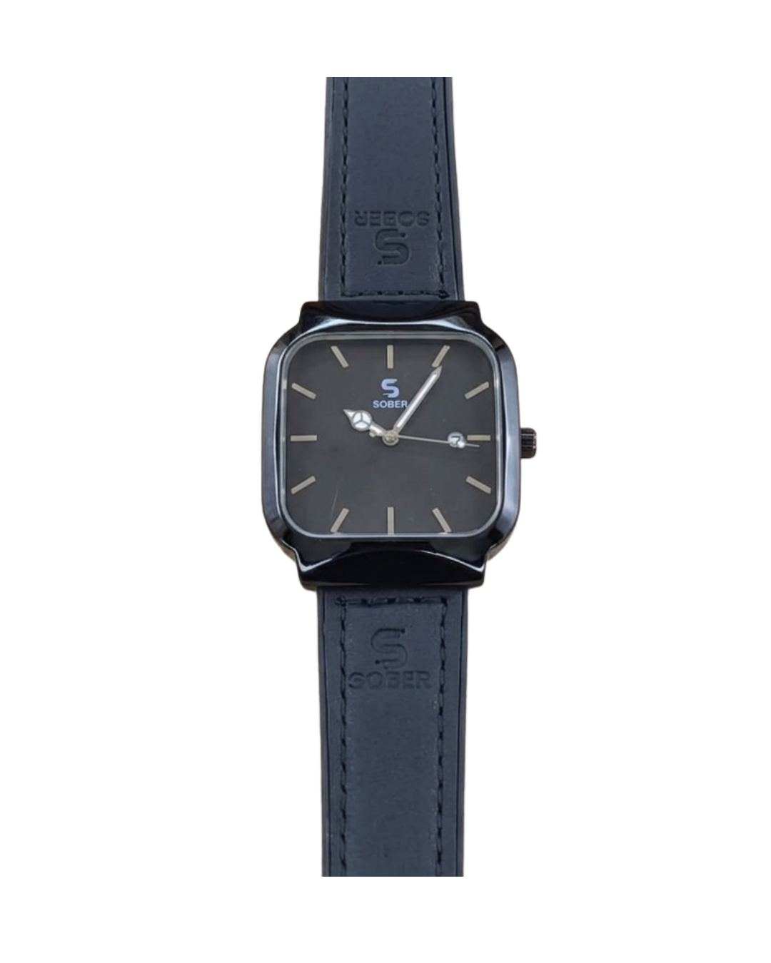 Sober Men's BLue Leather Strap Signature Analog Watch