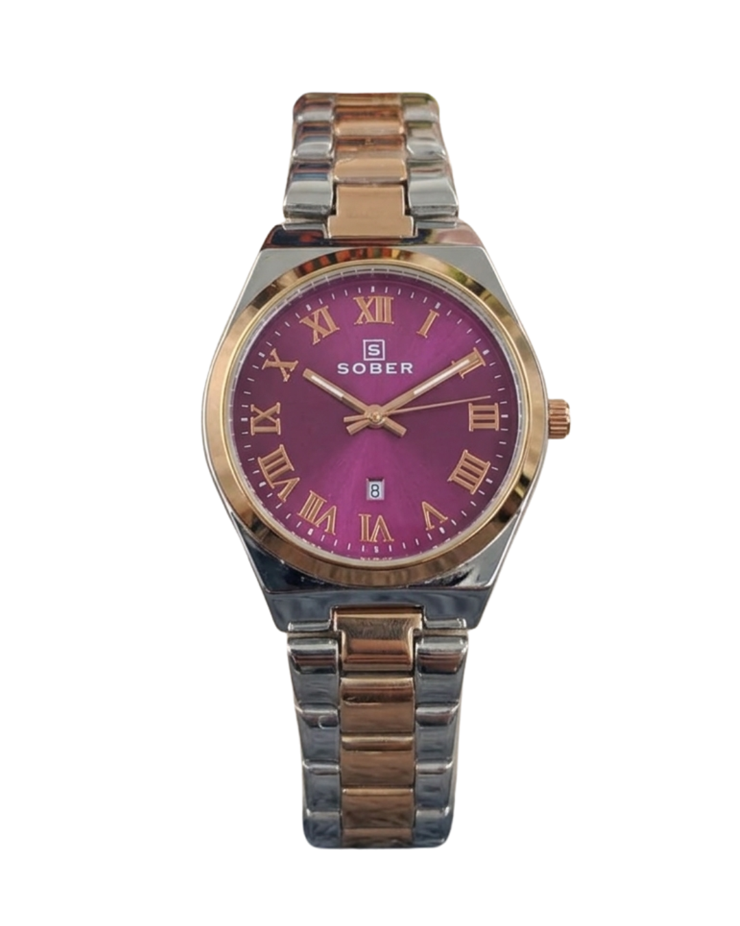 Sober Men's Dusty Pulm Silver Stainless Steel Chain Analog Watch