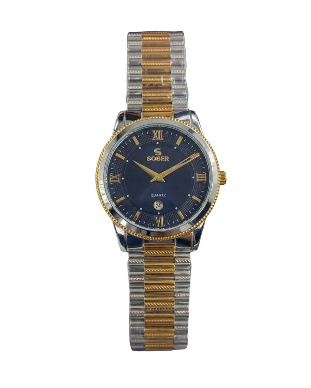 Sober Men's Golden Blue Stainless Steel Imperial Analog Watch