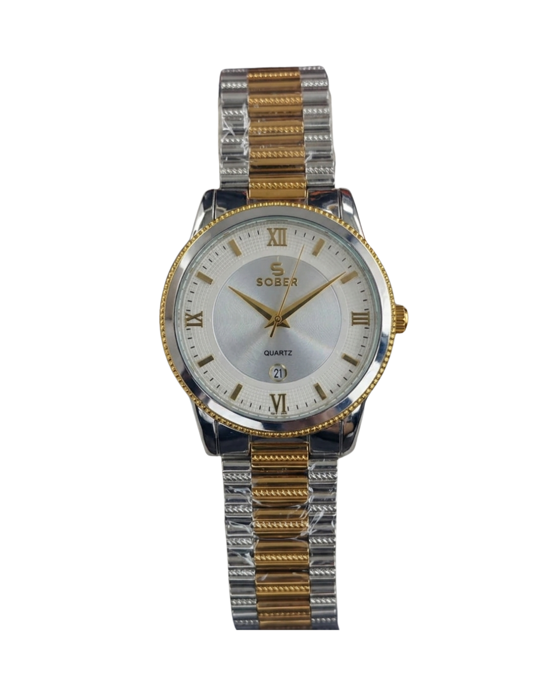 Sober Men's Golden White Stainless Steel Imperial Analog Watch
